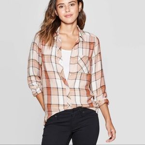 Universal Thread Pumpkin Spice Plaid Shirt